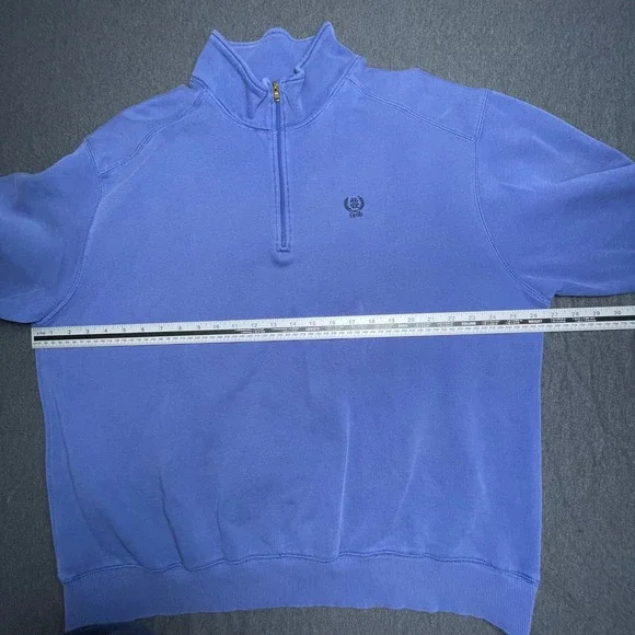 IZOD Mens XXL Blue Quarter Zip Fleece Pullover Mock Neck Pullover Sweater - Picture 7 of 8